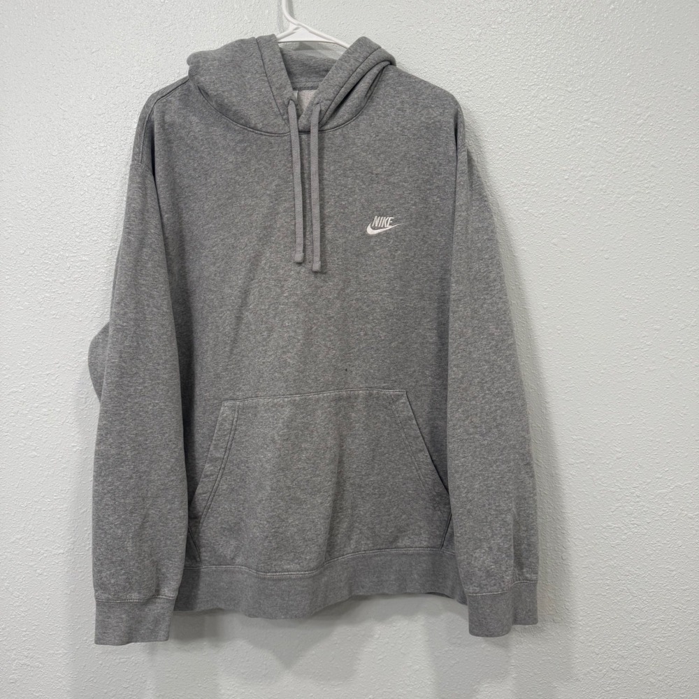 Nike Sportswear Club Fleece Hoodie Mens XXL Gray Pullover Logo BV2654-063